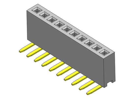 Tipo R/A fileira fêmea do conector 1.27mm do encabeçamento da única - 1 *2 PIN To 1*40PIN H=4.30mm