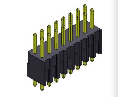 TIPO duplo do MERGULHO da fileira de Pin Header Connector 2.54mm - 2 *2 PIN To 2*40PIN H=7.40MM