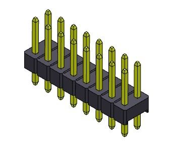 TIPO duplo do MERGULHO da fileira de Pin Header Connector 2.54mm - 2 *2 PIN To 2*40PIN H=2.54MM