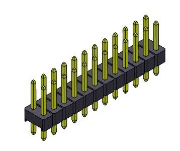 TIPO duplo do MERGULHO da fileira de Pin Header Connector 2.54mm - 2 *2 PIN To 2*40PIN H=2.54MM