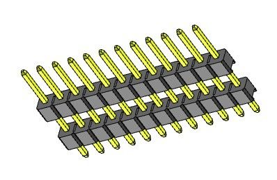 TIPO reto da fileira dupla de Pin Header Connector 2.54mm - 1 *2 PIN To 1*40PIN