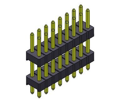 TIPO duplo do MERGULHO da fileira de Pin Header 1000MΩ 2.54mm - 2 *2 PIN To 2*40PIN H=2.54MM