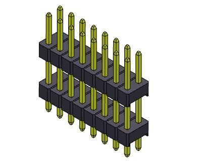TIPO duplo do MERGULHO da fileira de Pin Header 1000MΩ 2.54mm - 2 *2 PIN To 2*40PIN H=2.54MM