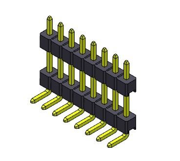 TIPO R/A da fileira dupla de Pin Header Connector 2.54mm - 1 *2 PIN To 1*40PIN H=2.54MM