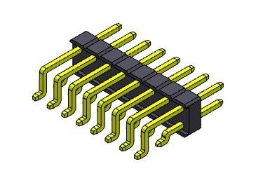 TIPO de SMT da fileira de Pin Header Connector 2.54mm único - 2 *2 PIN To 2*40PIN H=2.54MM