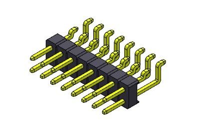 TIPO de SMT da fileira de Pin Header Connector 2.54mm único - 2 *2 PIN To 2*40PIN H=2.54MM