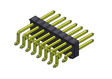 TIPO de SMT da fileira de Pin Header Connector 2.54mm único com Pegs 2*2 PIN To 2*40PIN H=2.54MM