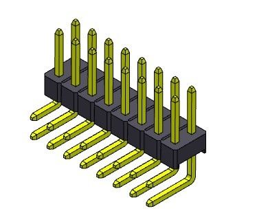 TIPO R/A da única fileira de Pin Header Connector 2.54mm - 2 *2 PIN To 2*40PIN H=2.54MM
