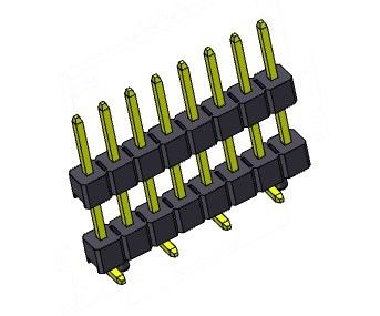 TIPO duplo de SMT das fileiras de Pin Header Connector 2.54mm com Pegs 1*2 PIN To 1*40PIN H=2.54MM