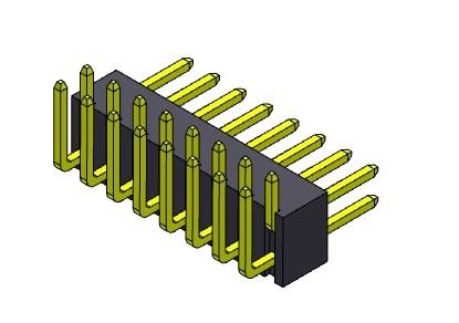TIPO R/A da única fileira de Pin Header Connector 2.54mm - 2 *2 PIN To 2*40PIN H=4.30MM