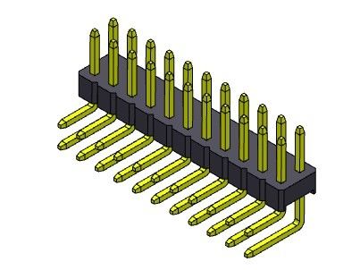 TIPO duplo do ângulo direito da fileira de Pin Header Connector 2.00mm - 2 *2 PIN To 2*40PIN H=2.00MM
