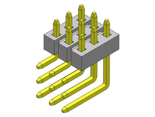 TIPO triplo 3*2 PIN To 3*40PIN H=2.00MM do ângulo direito da fileira de Pin Header Connector 2.00mm