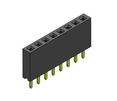 mergulho da fileira de 2.54mm conectores fêmeas 1*2 PIN To 1*40PIN H=8.50mm do encabeçamento do único