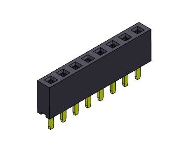 tipo conector 1*2 PIN To 1*40PIN do mergulho da fileira do conector do encabeçamento do PWB de 2.54mm único