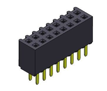 TIPO duplo fêmea do mergulho da fileira do conector 2.54mm do encabeçamento - 2 *2 PIN To 2*40PIN H=8.50mm