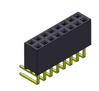 O mergulho R/A DATILOGRAFA a passo de 2,54 milímetros o encabeçamento fêmea 1*2 PIN To 1*40PIN H=8.50mm