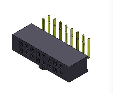 TIPO R/A Pin Connector fêmea da fileira dupla 2,54 milímetros 2*2 PIN To 2*40PIN H=8.50mm