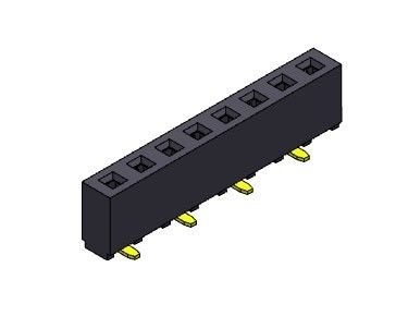 TIPO fêmea de SMT da fileira do conector 2.54mm do encabeçamento único - 1 *2 PIN To 1*40PIN H=5.00mm