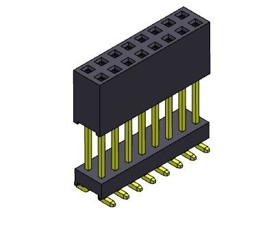 Tipo elevado de SMT do ajuste de imprensa da fileira dupla fêmea do conector 2.54mm do encabeçamento - 2 *3 PIN To 2*40PIN