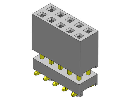 Tipo elevado de SMT do ajuste de imprensa da fileira dupla fêmea do conector 2.54mm do encabeçamento - 2 *3 PIN To 2*40PIN