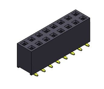 TIPO duplo fêmea de SMT da fileira do conector 2.54mm do encabeçamento - 2 *2 PIN To 2*40PIN H=7.10mm