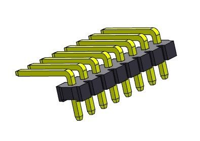 TIPO R/A da única fileira de Pin Header Connector 3.96mm - 1 *2 PIN To 1*24PIN H=3.18MM