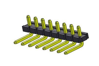 TIPO R/A da única fileira de Pin Header Connector 5.08mm - 1 *2 PIN To 1*20PIN H=2.54MM