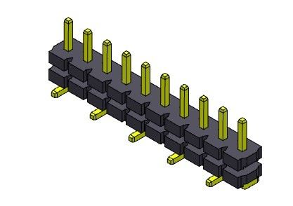 Pilha da fileira de Pin Header Connector 5.08mm TIPO reto de SMT da única - 1 *2 PIN To 1*20PIN