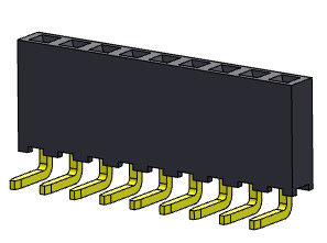 TIPO R/A do mergulho fileira fêmea do conector 2.00mm do encabeçamento da única - 1 *2 PIN To 1*40PIN H=6.35mm