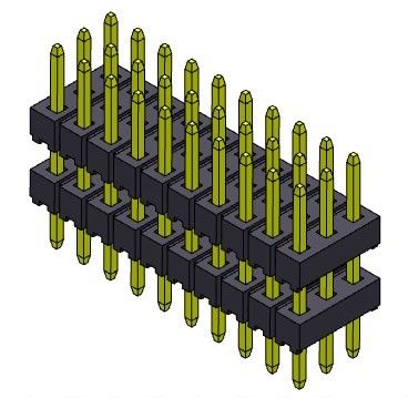 TIPO triplo 3*2 PIN To 3*40PIN do MERGULHO da pilha da fileira de Pin Header Connector 2.00mm