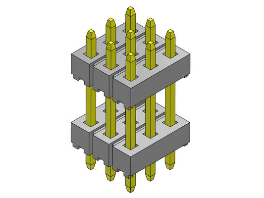 TIPO triplo 3*2 PIN To 3*40PIN do MERGULHO da pilha da fileira de Pin Header Connector 2.00mm