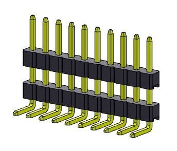 Pilha da fileira de Pin Header Connector 2.00mm TIPO R/A da única - 1 *2 PIN To 1*40PIN H=2.00MM