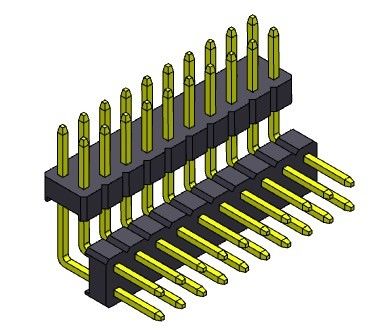 Da pilha dupla da fileira de Pin Header Connector 2.00mm TIPO R/A - 2 *2 PIN To 2*40PIN