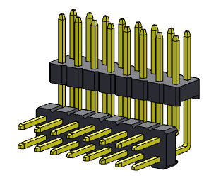 Da pilha dupla da fileira de Pin Header Connector 2.00mm TIPO R/A - 2 *2 PIN To 2*40PIN