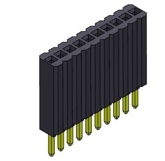 Tipo reto fileira fêmea do conector 1.27mm do encabeçamento da única - 1 *2 PIN To 1*50PIN H=8.50mm