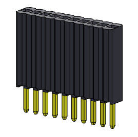 Tipo reto fileira fêmea do conector 1.27mm do encabeçamento da única - 1 *2 PIN To 1*50PIN H=8.50mm