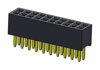 Tipo reto da fileira dupla fêmea do conector 1.27mm do encabeçamento - 2 *2 PIN To 2*40PIN H=3.40mm