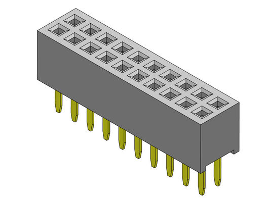 Tipo reto da fileira dupla fêmea do conector 1.27mm do encabeçamento - 2 *2 PIN To 2*40PIN H=3.40mm