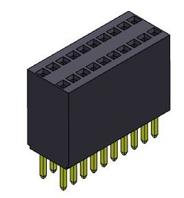 Tipo reto da fileira dupla fêmea do conector 1.27mm do encabeçamento - 2 *2 PIN To 2*35PIN H=8.50mm