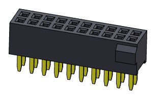 Tipo reto da fileira dupla fêmea do conector 1.27mm do encabeçamento com colisão 2*3 PIN To 2*40PIN H=3.40mm