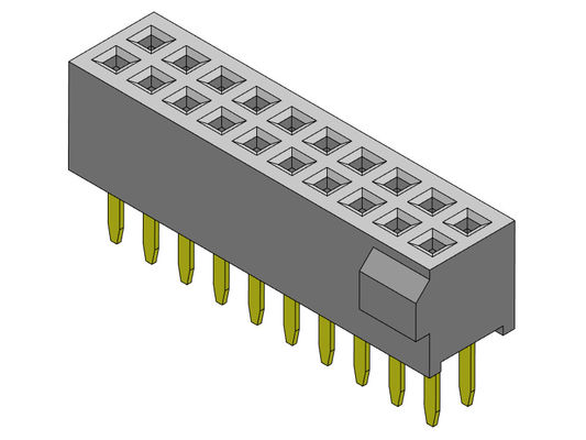 Tipo reto da fileira dupla fêmea do conector 1.27mm do encabeçamento com colisão 2*3 PIN To 2*40PIN H=3.40mm