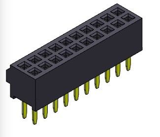 Tipo reto da fileira dupla fêmea do conector 1.27mm do encabeçamento com colisão 2*3 PIN To 2*40PIN H=3.40mm
