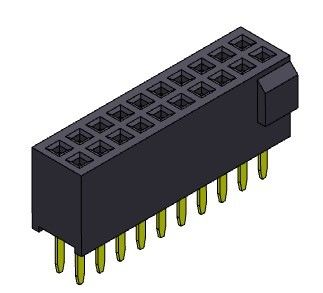 Tipo reto da fileira dupla fêmea do conector 1.27mm do encabeçamento com colisão 2*3 PIN To 2*50PIN H=4.40mm