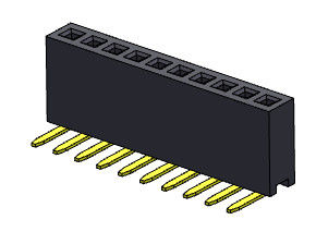 Tipo R/A fileira fêmea do conector 1.27mm do encabeçamento da única - 1 *2 PIN To 1*40PIN H=4.30mm