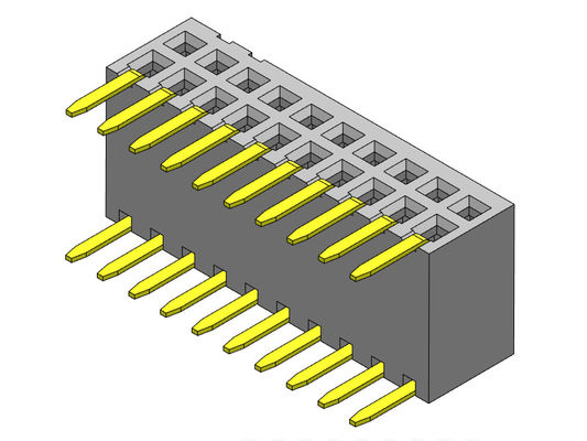 Tipo duplo fêmea do mergulho da entrada de Sild da fileira do conector 1.27mm do encabeçamento - 2 *3 PIN To 2*40PIN H=3.45mm