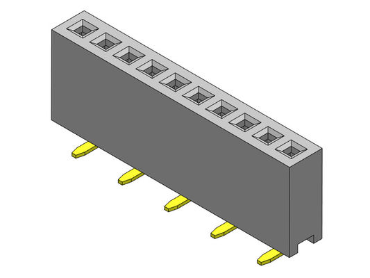 Tipo fêmea de SMT da fileira do conector 1.27mm do encabeçamento único - 1 *2 PIN To 1*40PIN H=4.30mm