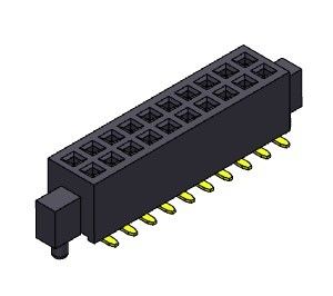 Fileira dupla fêmea do conector 1.27mm do encabeçamento com tipo de SMT dos Pegs - 2 *3 PIN To 2*50PIN H=3.40mm