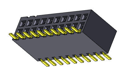 Tipo duplo fêmea de SMT da entrada de Sild da fileira do conector 1.27mm do encabeçamento - 2 *2 PIN To 2*40PIN H=3.45mm