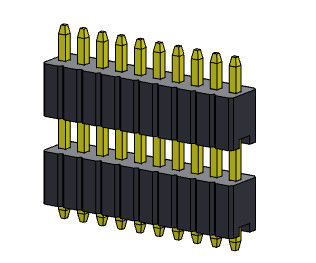 Pilha da fileira de Pin Header Connector 1.27mm Serise tipo reto da única - 1 *2 PIN To 1*50PIN SQ0.46mm