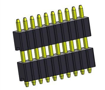 Pilha da fileira de Pin Header Connector 1.27mm Serise tipo reto da única - 1 *2 PIN To 1*50PIN SQ0.46mm